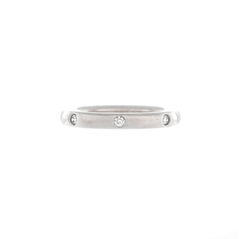 Van Cleef & Arpels Tendrement Etoiles Wedding Band Ring Platinum with 3 Diamonds 2.5mm