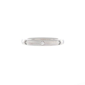 Van Cleef & Arpels Tendrement Etoiles Wedding Band Ring Platinum with 3 Diamonds 2.5mm
