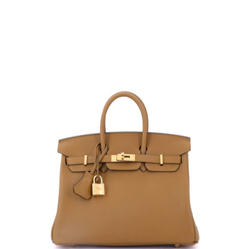 Hermes Birkin Handbag Brown Swift with Gold Hardware 25