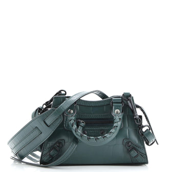 Balenciaga Neo Classic City Bag Crocodile Embossed Leather Nano