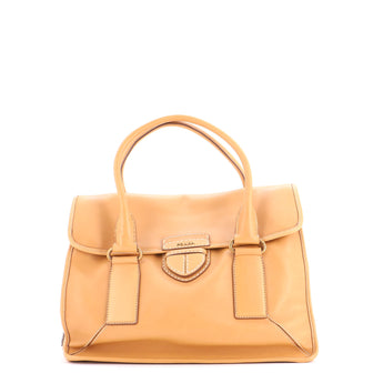 Prada Pushlock Flap Tote Leather Large