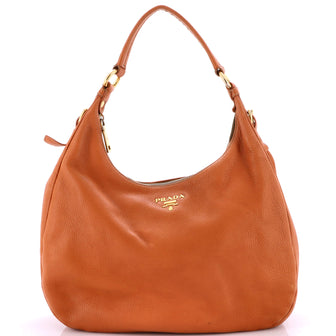Prada Zip Top Hobo Vitello Daino Medium