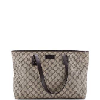 Gucci Plus Tote GG Coated Canvas with Leather Large
