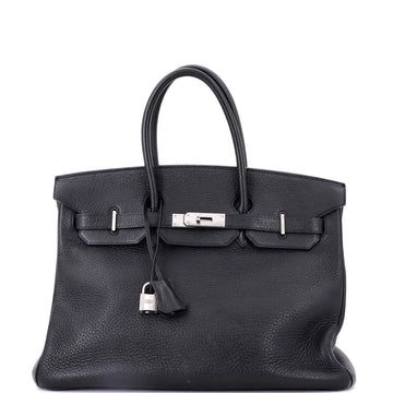 Hermes Birkin Handbag Black Togo with Palladium Hardware 35