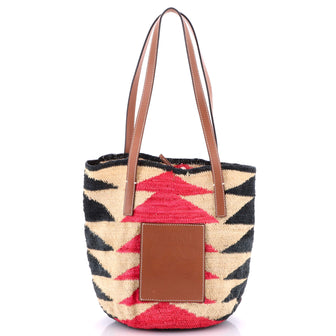 Loewe Paula's Ibiza Basket Tote Raffia with Leather Small