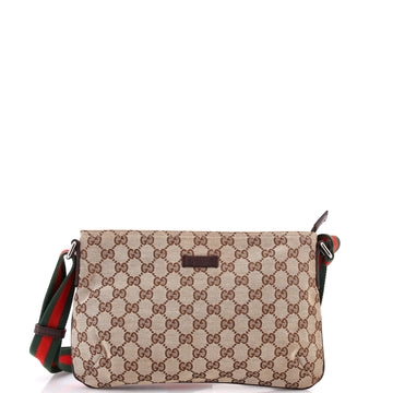 Gucci Web Strap Messenger Bag GG Canvas Small