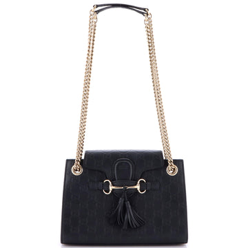 Gucci Emily Chain Flap Shoulder Bag Guccissima Leather Small