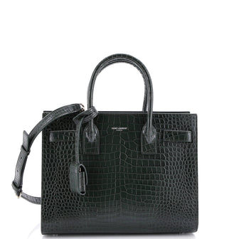 Saint Laurent Sac de Jour NM Bag Crocodile Embossed Leather Baby