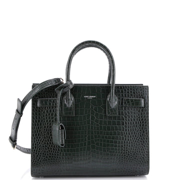 Saint Laurent Sac de Jour NM Bag Crocodile Embossed Leather Baby