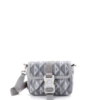 Christian Dior Hit the Road Flap Crossbody Bag CD Diamond Coated Canvas and Leather Mini