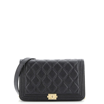 Chanel Boy Wallet on Chain Quilted Caviar