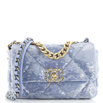 Chanel 19 Flap Bag Quilted Sequins Medium