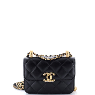 Chanel Perfect Fit Flap Coin Purse with Chain Quilted Calfskin