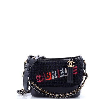 Chanel Gabrielle Logo Hobo Tweed and Calfskin Small