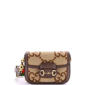 Gucci Horsebit 1955 Shoulder Bag Jumbo GG Canvas Mini