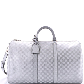Louis Vuitton Keepall Bandouliere Bag Damier Glitter Leather 50