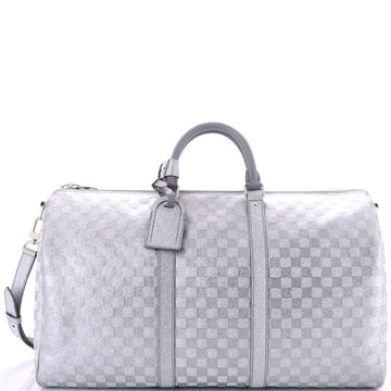 Louis Vuitton Keepall Bandouliere Bag Damier Glitter Leather 50
