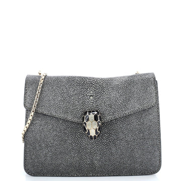 Bvlgari Serpenti Forever Square Shoulder Bag Stingray Small