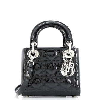 Christian Dior Lady Dior Bag Cannage Quilt Patent Mini