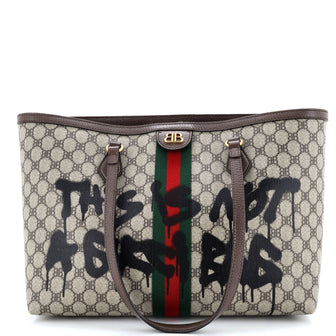 Balenciaga x Gucci The Hacker Project Tote Graffiti BB Coated Canvas Medium