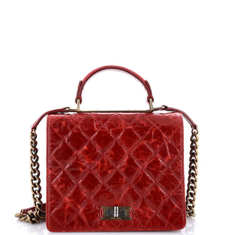 Chanel Rita Top Handle Flap Bag Quilted Aged Calfskin Large