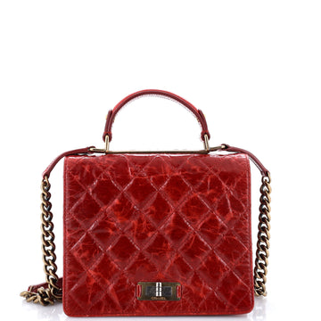 Chanel Rita Top Handle Flap Bag Quilted Aged Calfskin Large