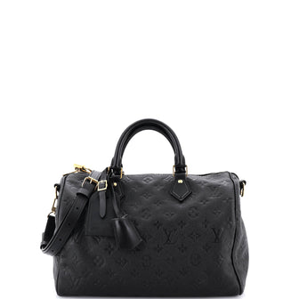 Louis Vuitton Speedy Soft Bandouliere Bag Monogram Empreinte Leather 30