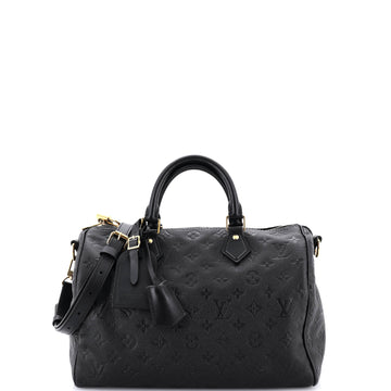 Louis Vuitton Speedy Soft Bandouliere Bag Monogram Empreinte Leather 30
