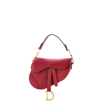 Christian Dior Saddle Handbag Leather Mini