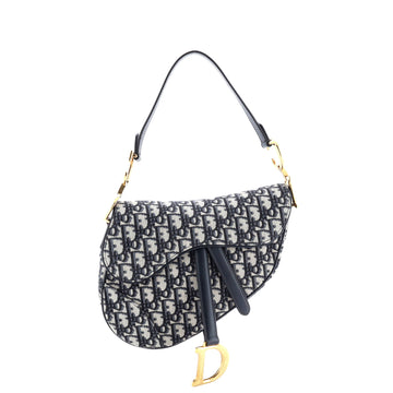 Christian Dior Saddle Handbag Oblique Canvas Medium