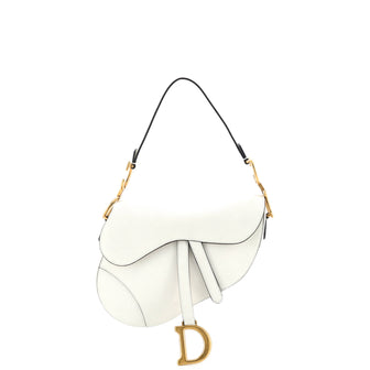 Christian Dior Saddle Handbag Leather Medium