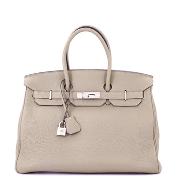 Hermes Birkin Handbag Grey Togo with Palladium Hardware 35