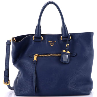 Prada Front Pocket Convertible Tote Vitello Daino Medium