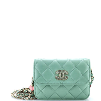 Chanel Candy Heart Clutch with Chain Quilted Lambskin