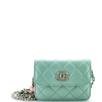 Chanel Candy Heart Clutch with Chain Quilted Lambskin
