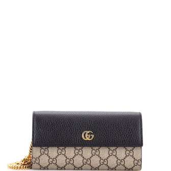 Gucci GG Marmont Continental Chain Wallet GG Coated Canvas and Leather