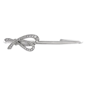 Tiffany & Co. Bow Knot Cuff Bracelet 18K White Gold and Diamonds Medium
