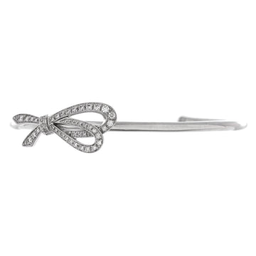 Tiffany & Co. Bow Knot Cuff Bracelet 18K White Gold and Diamonds Medium