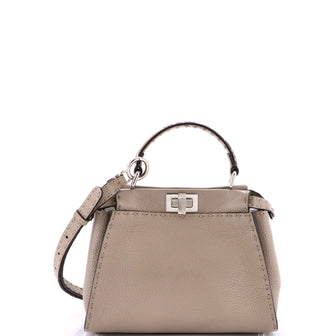 Fendi Selleria Peekaboo Bag Leather with Python Mini