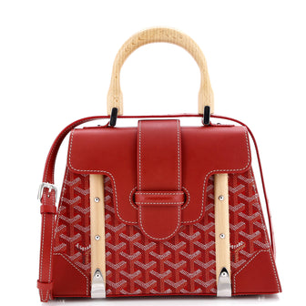 Goyard Saigon Top Handle Bag Coated Canvas with Leather PM