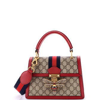 Gucci Queen Margaret Top Handle Bag GG Coated Canvas with Leather Small