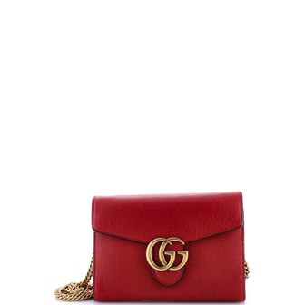 Gucci GG Marmont Chain Wallet Leather Mini