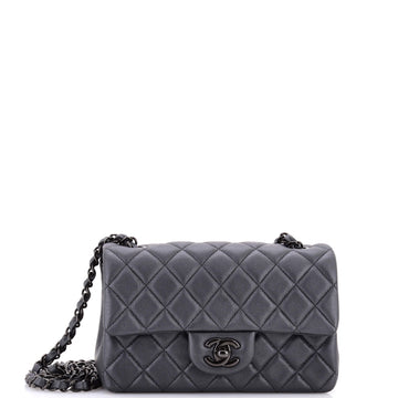 Chanel So Black Classic Single Flap Bag Quilted Lambskin Mini