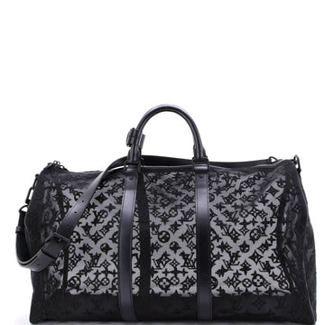 Louis Vuitton Keepall Bandouliere Bag Monogram See Through Mesh 50