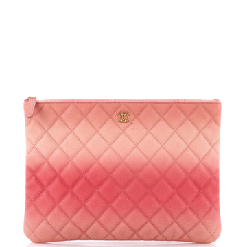 Chanel O Case Clutch Quilted Ombre Caviar Medium