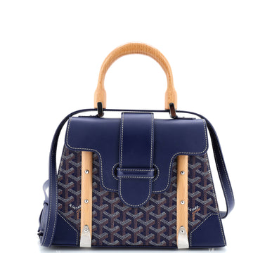Goyard Saigon Top Handle Bag Coated Canvas with Leather PM