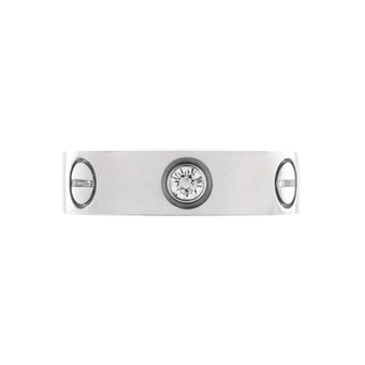 Cartier Love 3 Diamonds Band Ring 18K White Gold with Diamond