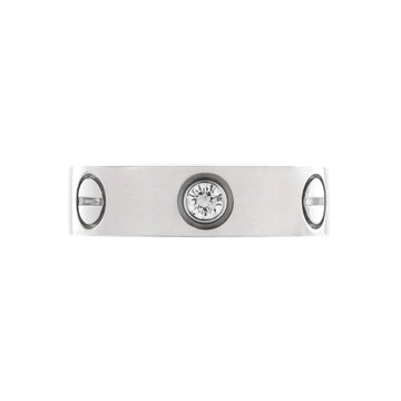 Cartier Love 3 Diamonds Band Ring 18K White Gold with Diamond