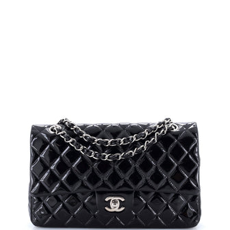 Chanel Classic Double Flap Bag Quilted Patent Medium
