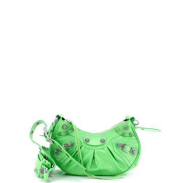 Balenciaga Le Cagole Giant Studs Shoulder Bag Leather with Crystals XS